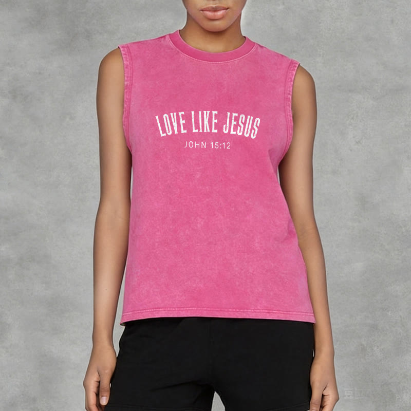 Christianartworkshop Love Like Jesus John 15:12 Unisex Washed Tank Top - image 11