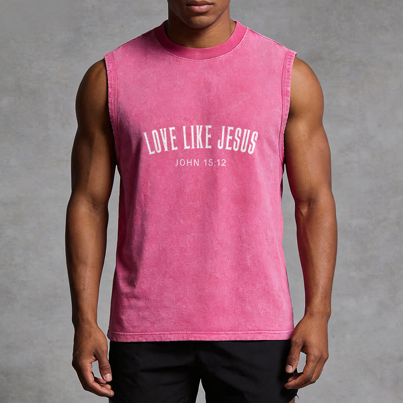 Christianartworkshop Love Like Jesus John 15:12 Unisex Washed Tank Top - image 10