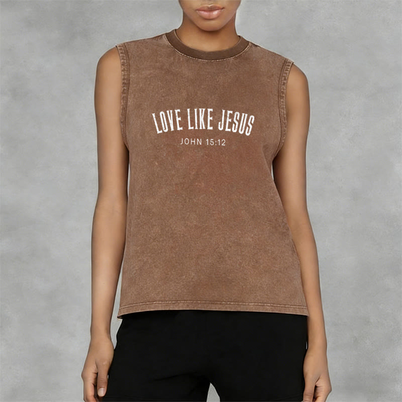 Christianartworkshop Love Like Jesus John 15:12 Unisex Washed Tank Top - image 14