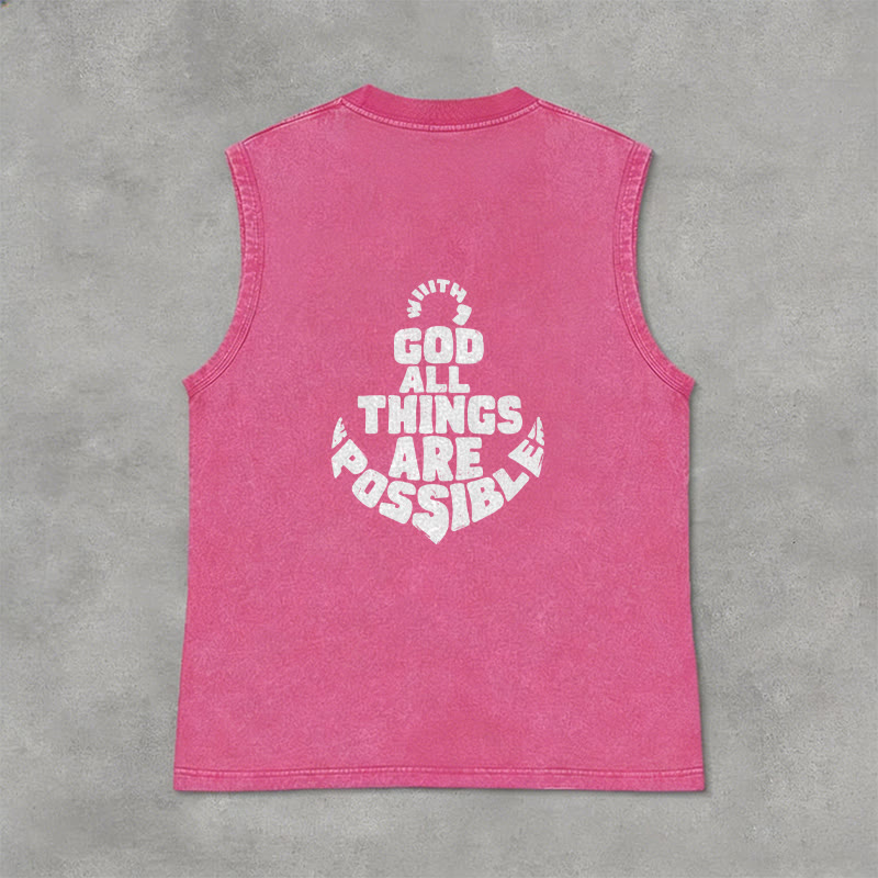 Christianartworkshop With God All Things Are Possible Anchor Unisex Washed Tank Top - image 19