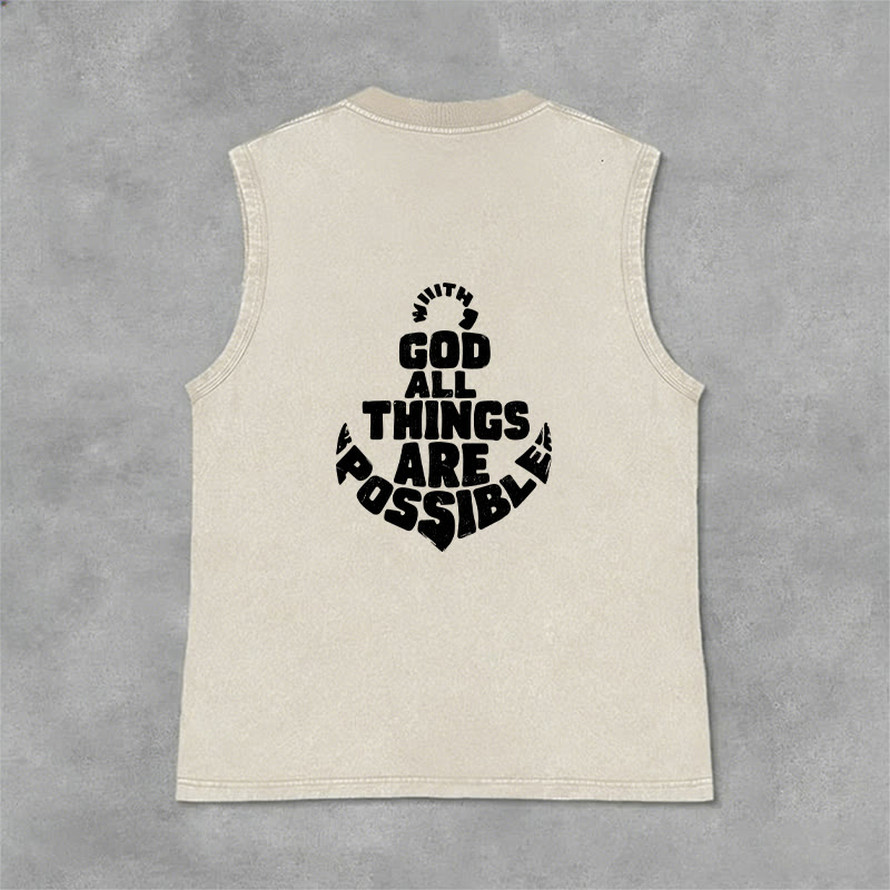 Christianartworkshop With God All Things Are Possible Anchor Unisex Washed Tank Top - image 33