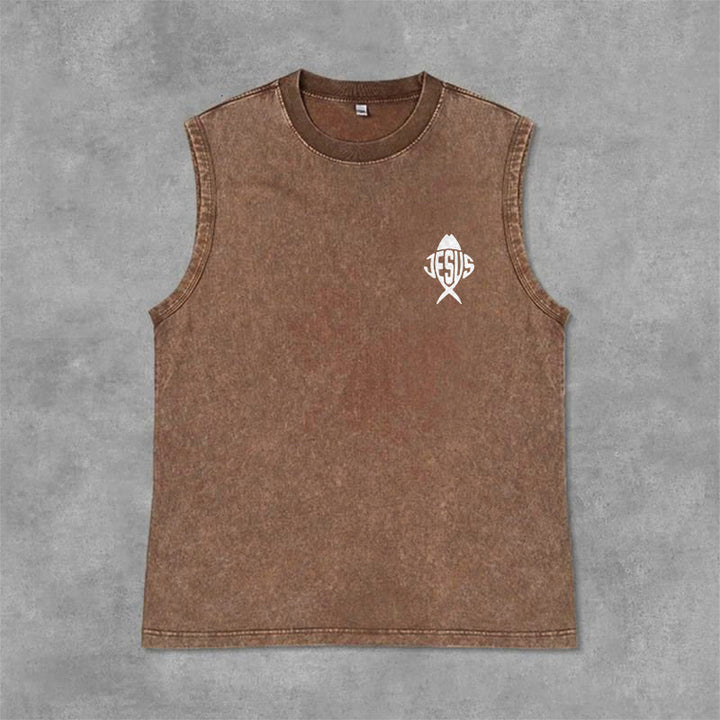 Christianartworkshop With God All Things Are Possible Anchor Unisex Washed Tank Top - image 6