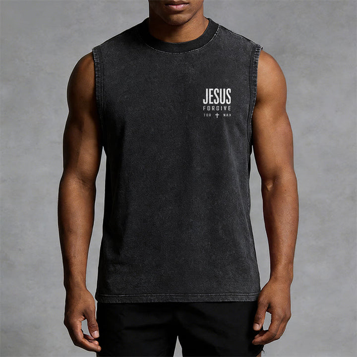 Christianartworkshop Jesus Name Above All Names Unisex Washed Tank Top - image 2