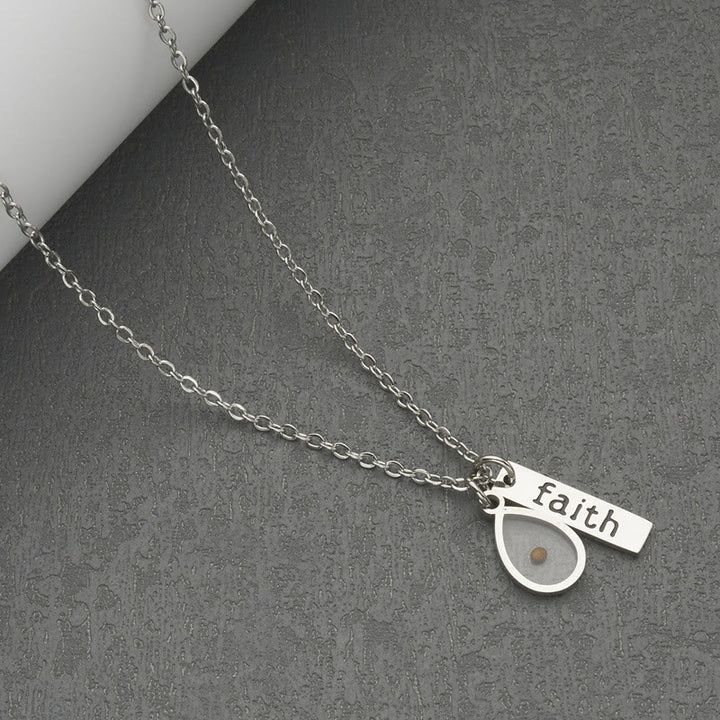 Christianartworkshop Heart & Tear Drop Mustard Seed Faith Necklace: A Symbol of Tiny yet Powerful Faith - Tear Drop - image 4
