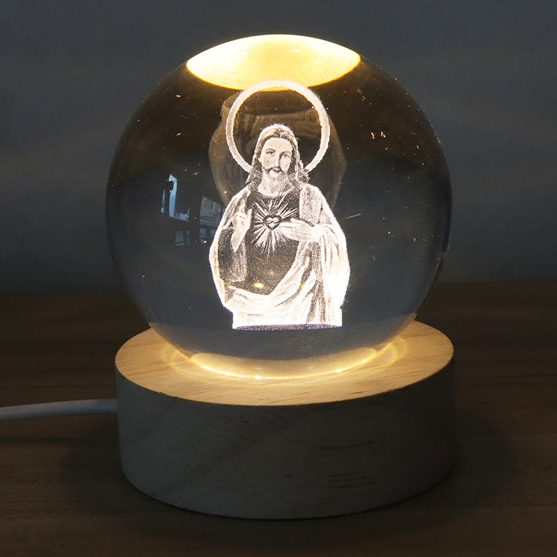 Christianartworkshop Luminous Sacred Imagery Crystal Sphere: Symbol of Divine Light and Grace - J - 8CM Ball - image 9