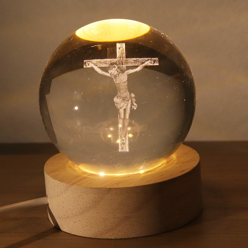 Christianartworkshop Luminous Sacred Imagery Crystal Sphere: Symbol of Divine Light and Grace - D - 8CM Ball - image 3