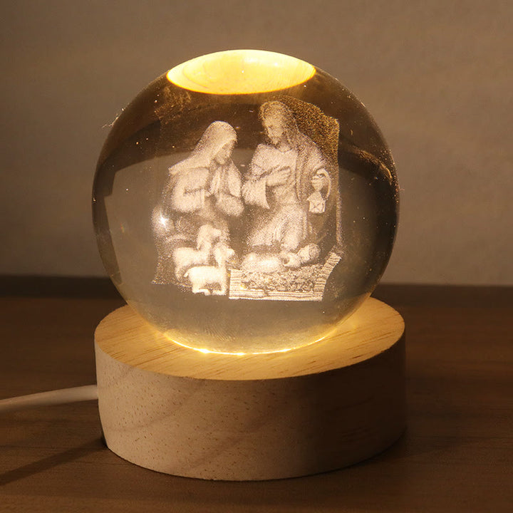 Christianartworkshop Luminous Sacred Imagery Crystal Sphere: Symbol of Divine Light and Grace - C - 8CM Ball - image 2