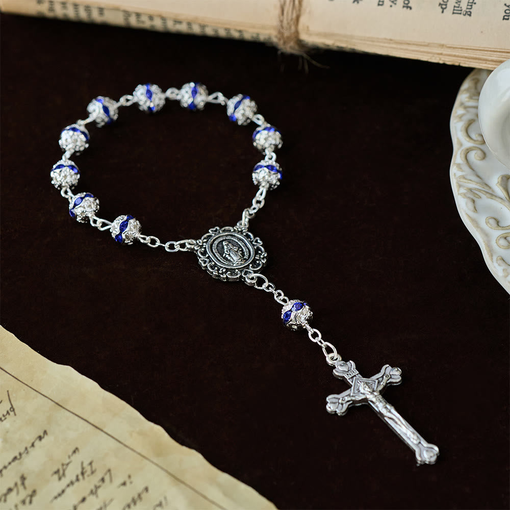 Christianartworkshop Sparkling Bead Pocket Rosary with Our Lady Medal: Symbol of Faith and Grace - image 14
