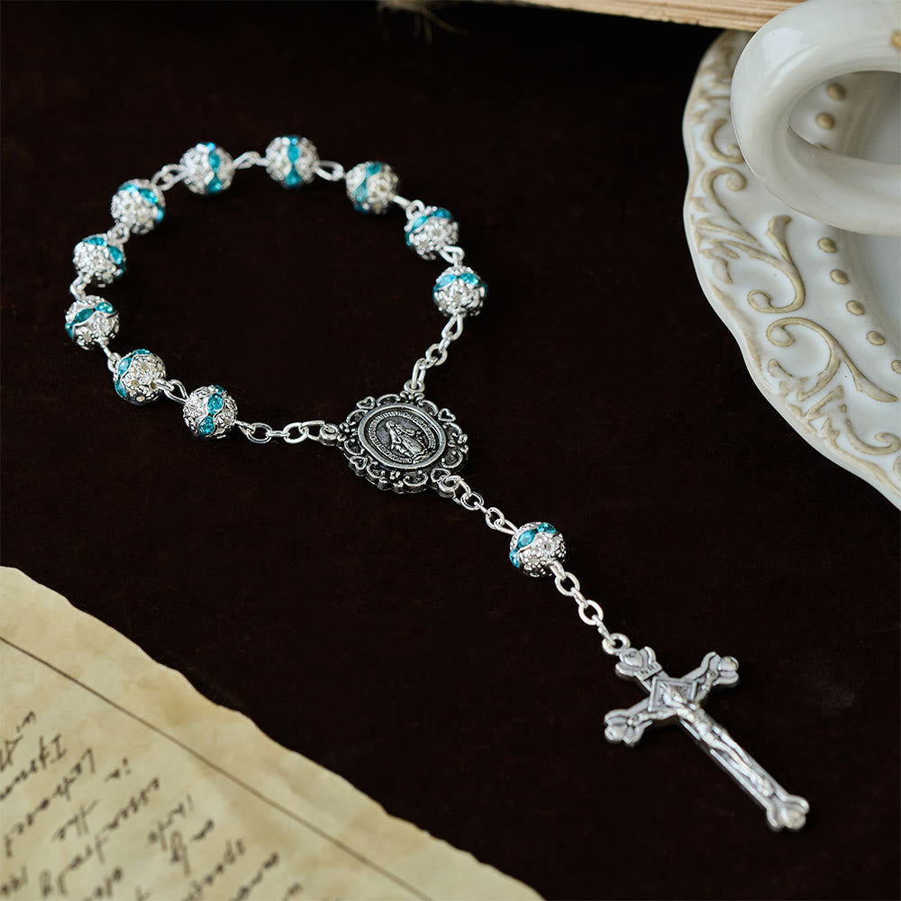 Christianartworkshop Sparkling Bead Pocket Rosary with Our Lady Medal: Symbol of Faith and Grace - image 2