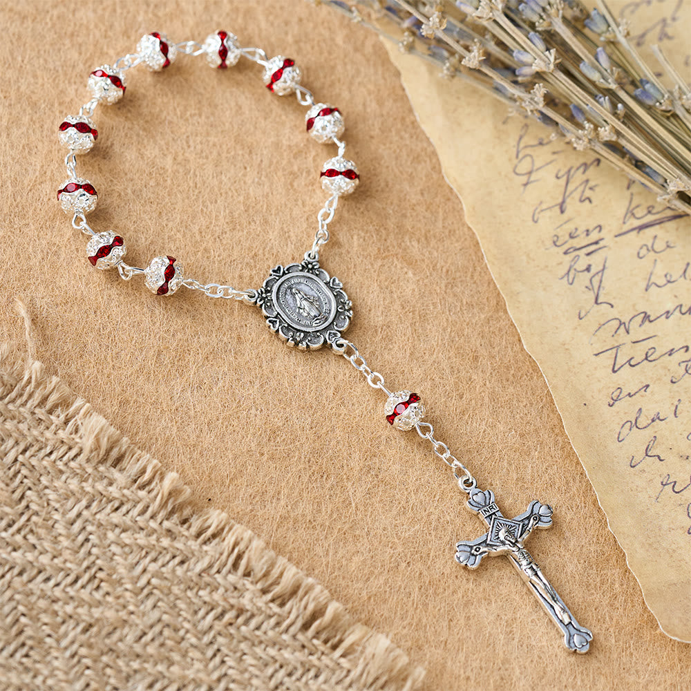 Christianartworkshop Sparkling Bead Pocket Rosary with Our Lady Medal: Symbol of Faith and Grace - image 7