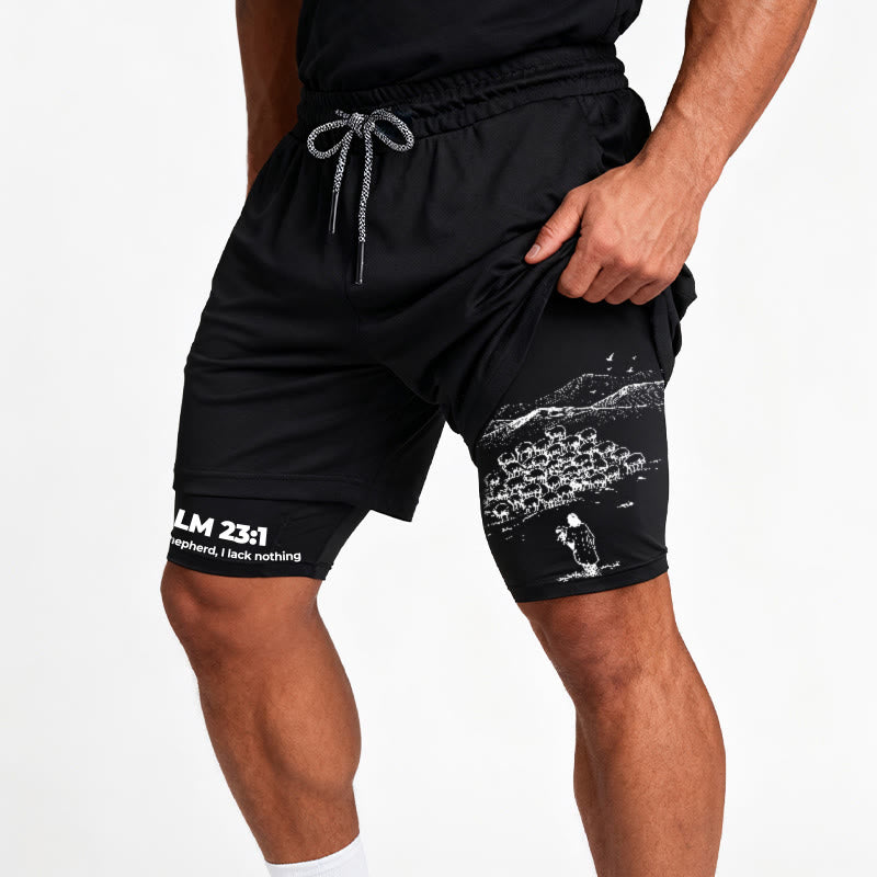 Christianartworkshop Psalm 23 Faithful Shepherd Printed Shorts - image 13