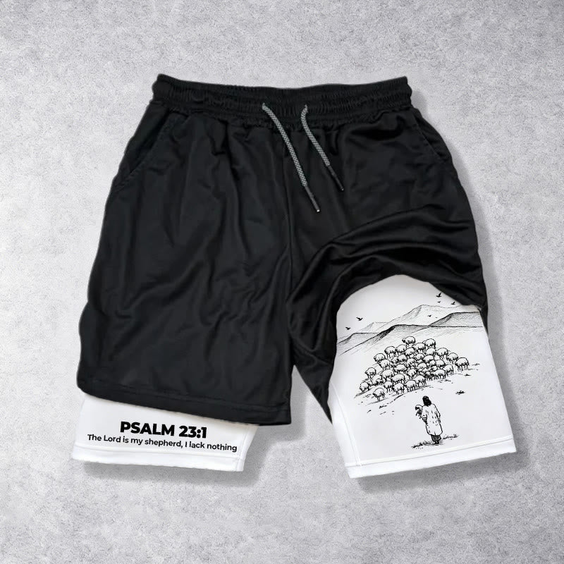 Christianartworkshop Psalm 23 Faithful Shepherd Printed Shorts - image 2