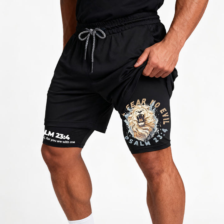 Christianartworkshop Psalm 23 I Will Fear No Evil Printed Shorts - image 13