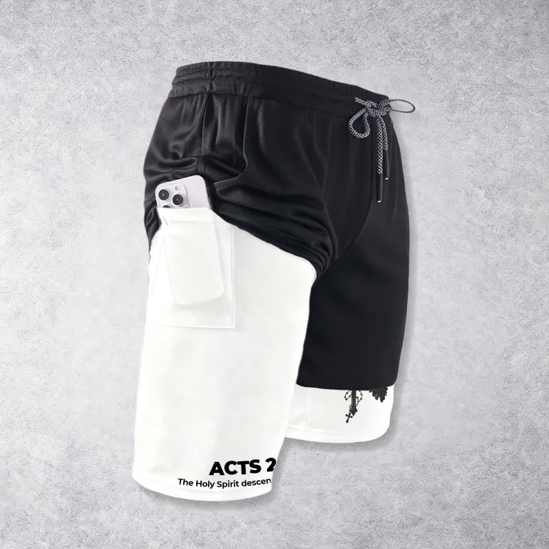 Christianartworkshop Acts 2:3 Holy Spirit Dove & Cross Performance Shorts - image 8