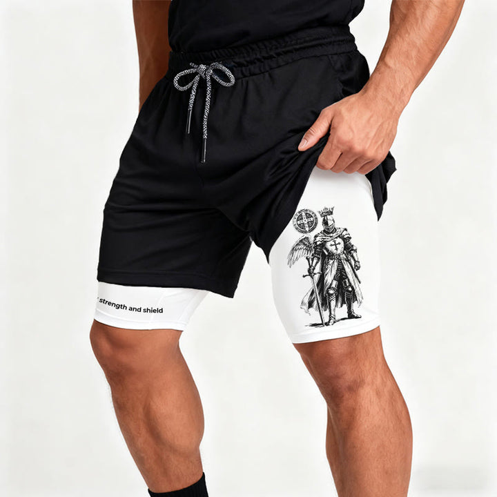 Christianartworkshop The Lord Is My Strength and Shield Knight Performance Shorts - image 5