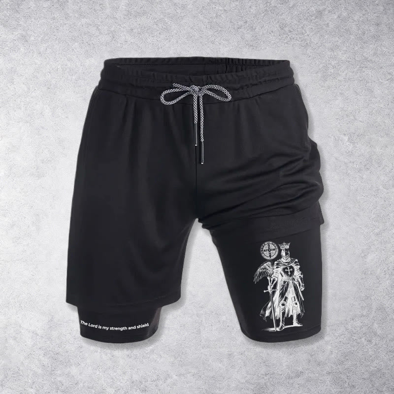 Christianartworkshop The Lord Is My Strength and Shield Knight Performance Shorts - Black - 3XL - image 9