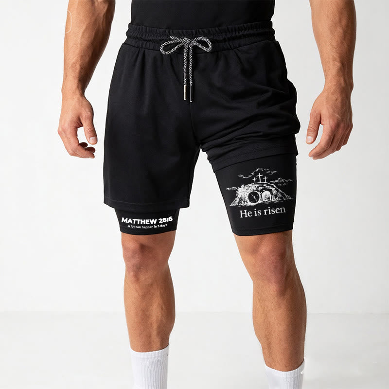 Christianartworkshop Matthew 28:6 He Is Risen Resurrection Performance Shorts - image 17