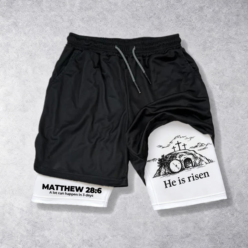 Christianartworkshop Matthew 28:6 He Is Risen Resurrection Performance Shorts - image 7
