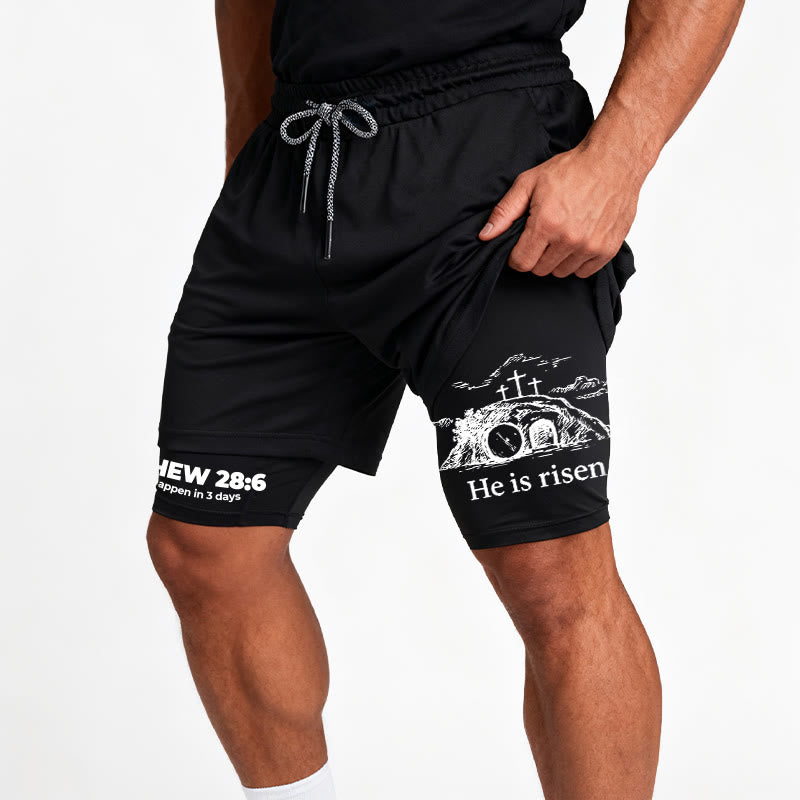 Christianartworkshop Matthew 28:6 He Is Risen Resurrection Performance Shorts - image 11