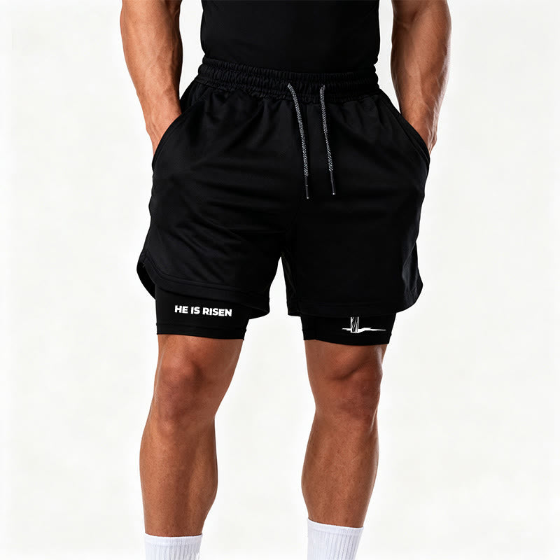 Christianartworkshop He Is Risen Resurrection Cross Performance Shorts - image 14