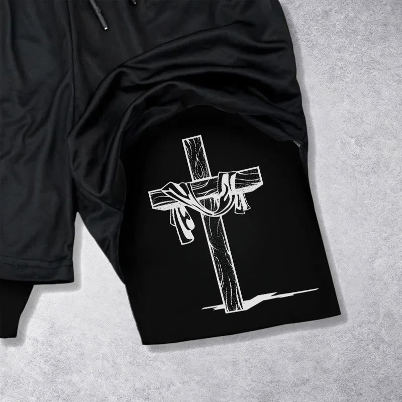Christianartworkshop He Is Risen Resurrection Cross Performance Shorts - image 14