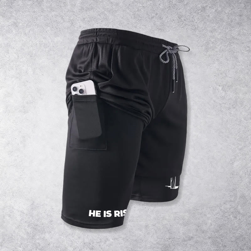 Christianartworkshop He Is Risen Resurrection Cross Performance Shorts - image 13