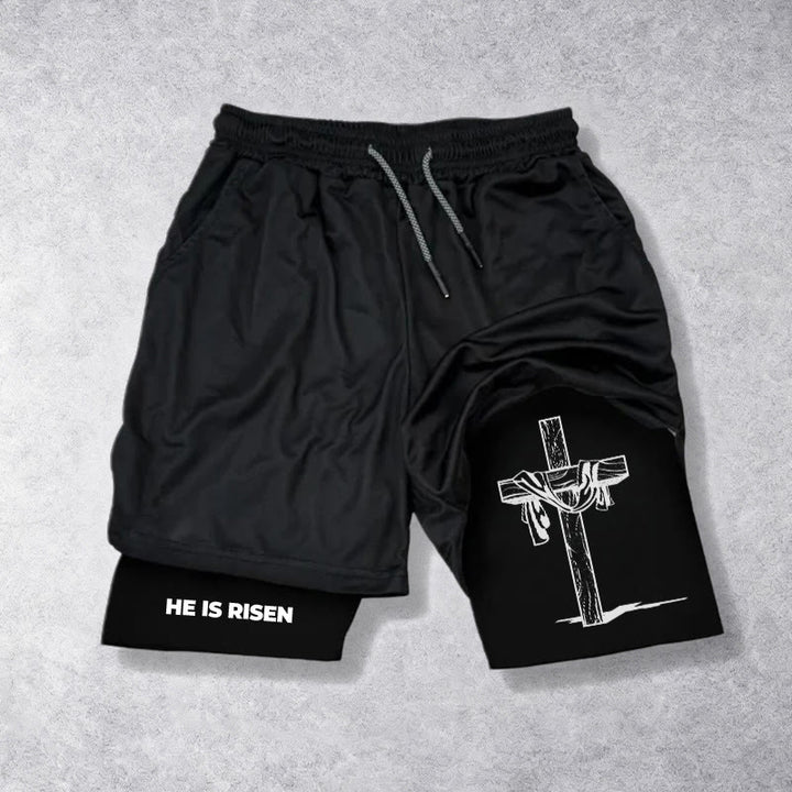 Christianartworkshop He Is Risen Resurrection Cross Performance Shorts - image 13