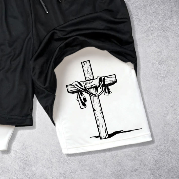 Christianartworkshop He Is Risen Resurrection Cross Performance Shorts - image 2