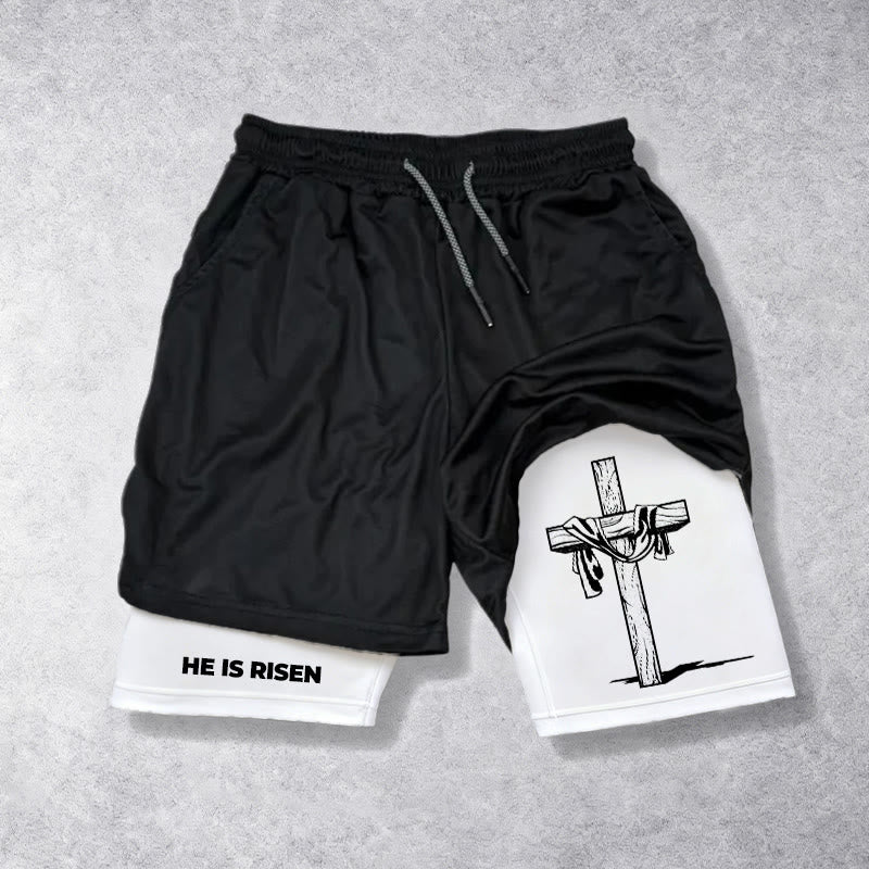 Christianartworkshop He Is Risen Resurrection Cross Performance Shorts - image 8