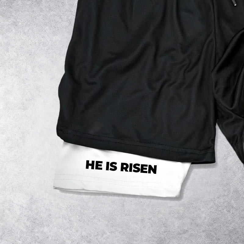 Christianartworkshop He Is Risen Resurrection Cross Performance Shorts - image 7