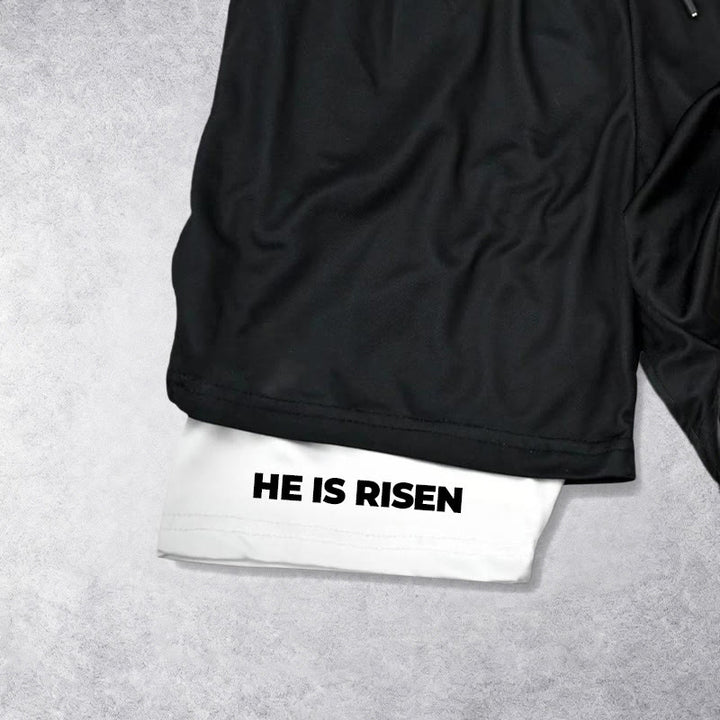 Christianartworkshop He Is Risen Resurrection Cross Performance Shorts - image 7