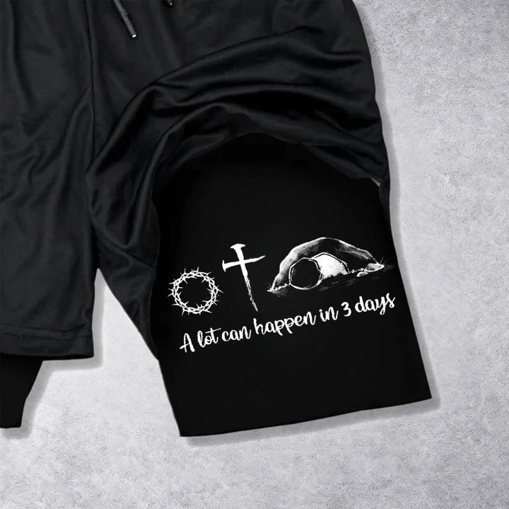 Christianartworkshop A Lot Can Happen in 3 Days Resurrection Symbols Performance Shorts - image 14