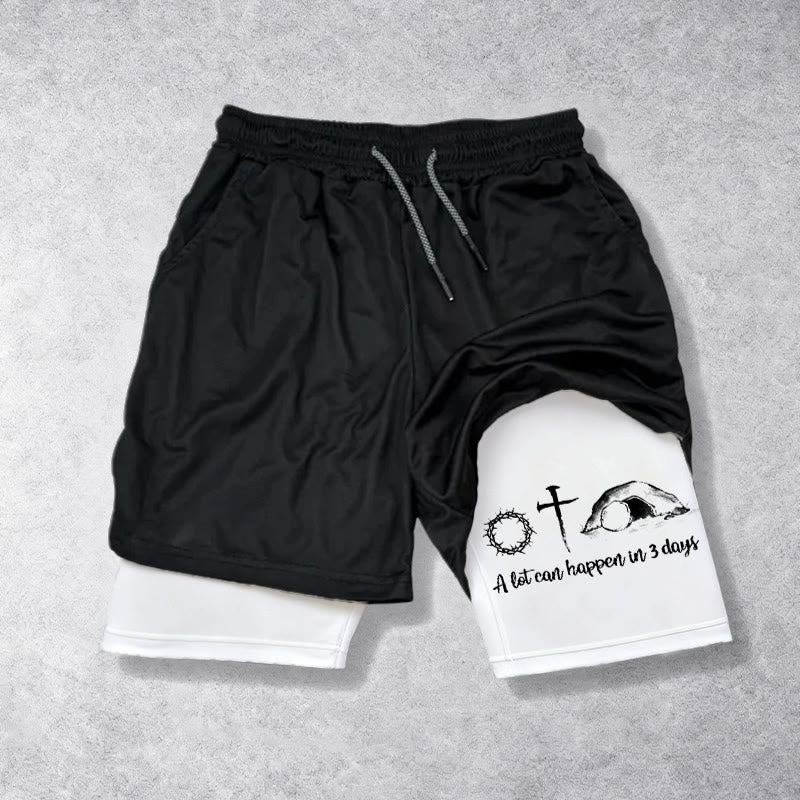 Christianartworkshop A Lot Can Happen in 3 Days Resurrection Symbols Performance Shorts - image 7