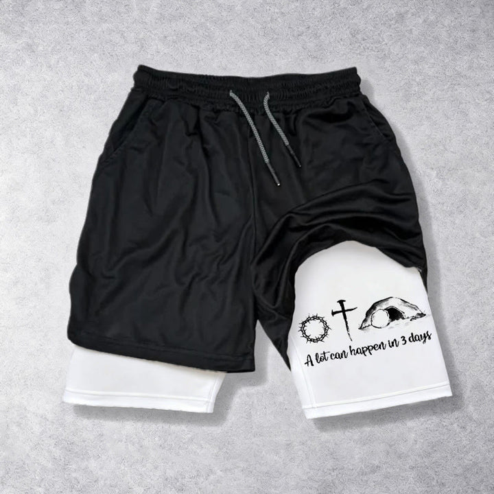 Christianartworkshop A Lot Can Happen in 3 Days Resurrection Symbols Performance Shorts - image 4