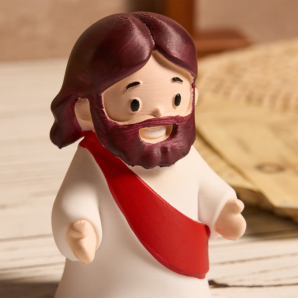 Christianartworkshop Glowing Jesus Tap Light Easter Ornament: Merge Playful Charm with His Care - image 5