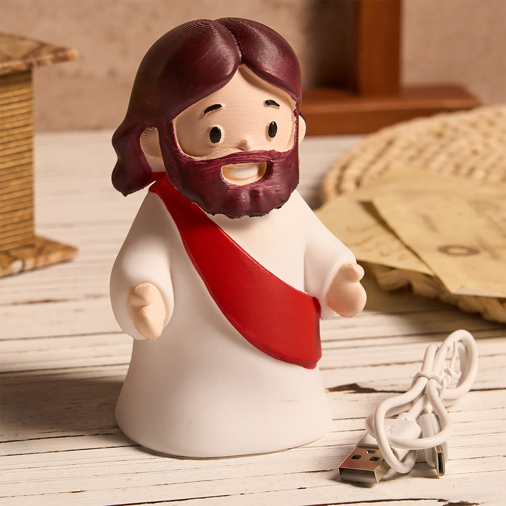 Christianartworkshop Glowing Jesus Tap Light Easter Ornament: Merge Playful Charm with His Care - image 6