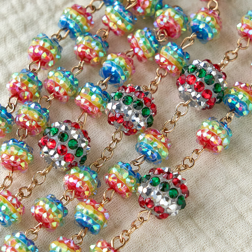 Christianartworkshop Christmas Rainbow Beads Rosary with Golden Cross: Devotion & Vibrant Faith - image 4