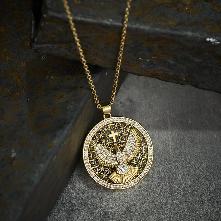 Christianartworkshop Holy Spirit Dove Heavenly Sparkle Necklace: A Radiant Symbol of Faith - image 4