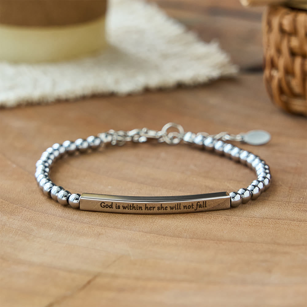 Christianartworkshop Strength & Courage Engraved Beaded Bracelet: A Symbol of Divine Strength & Courage - image 2