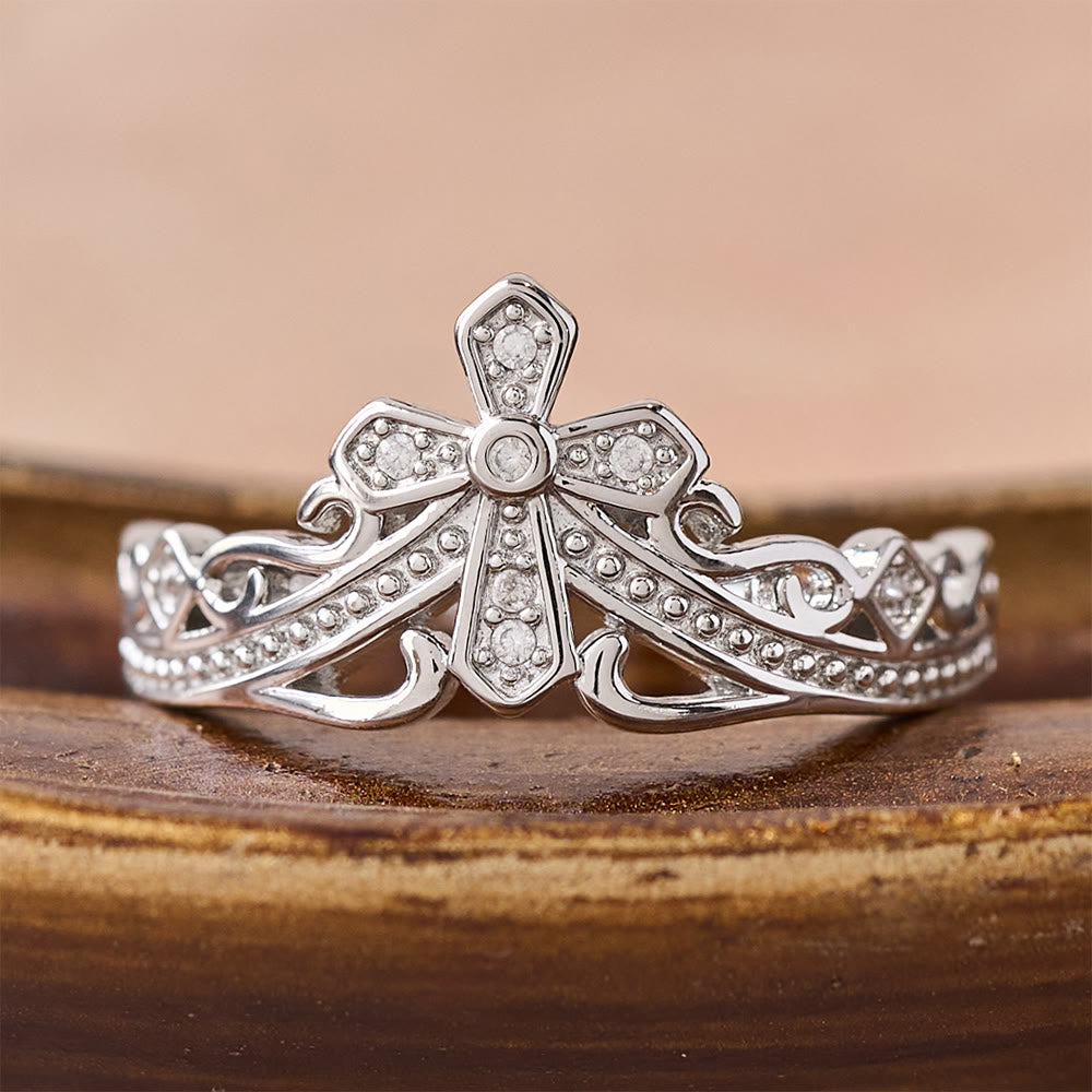 Christianartworkshop Dual Polished Style Cross-Crown Ring: Carry His Royal Care Close Daily - Silver(Suitable for US sizes 10-15) - image 9