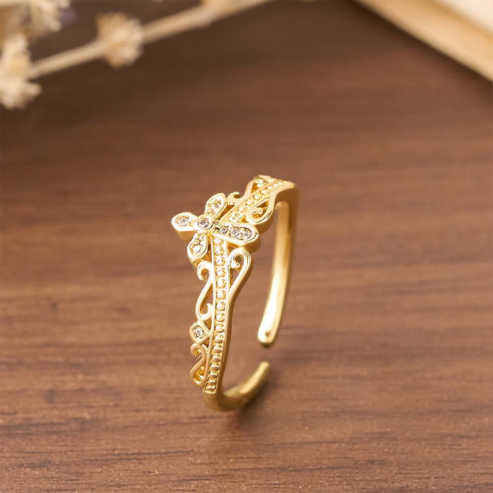 Christianartworkshop Dual Polished Style Cross-Crown Ring: Carry His Royal Care Close Daily - image 5