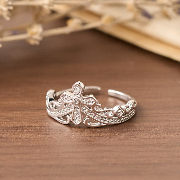 Christianartworkshop Dual Polished Style Cross-Crown Ring: Carry His Royal Care Close Daily - image 11