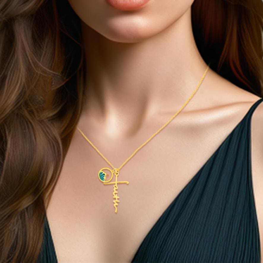Christianartworkshop Faith Script Cross Mustard Seed Necklace: A Symbol of Mountain-Moving Belief - image 12