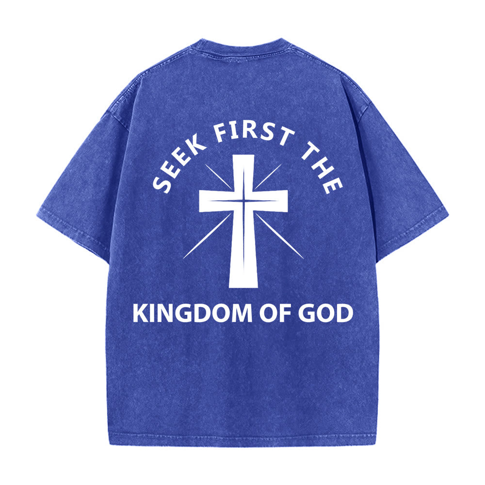 Christianartworkshop Seek First the Kingdom of God Unisex Washed T-Shirt - image 19