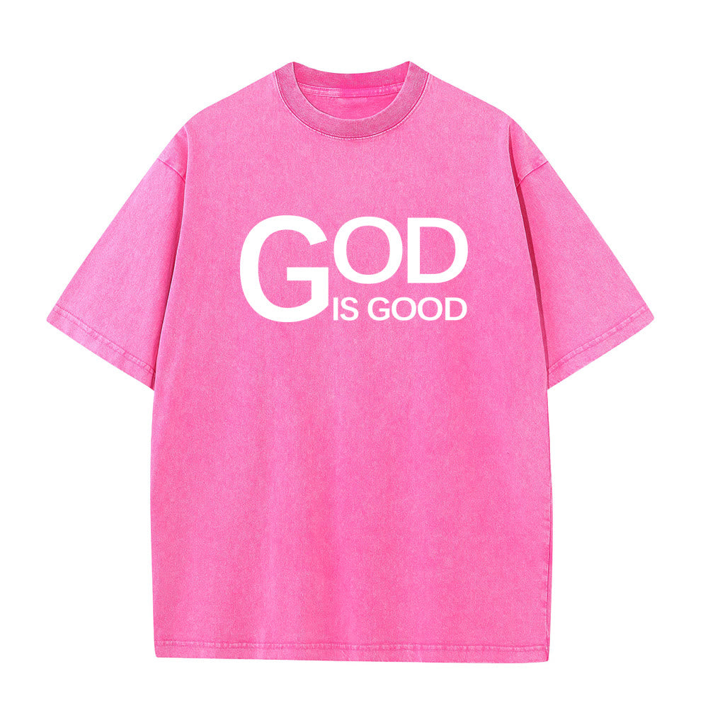 Christianartworkshop God Is Good Philippians 4:13 Cross Unisex Washed T-Shirt - image 26