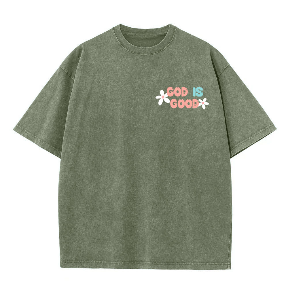 Christianartworkshop God Is Good Even When Life Isn't Unisex Washed T-Shirt - image 14