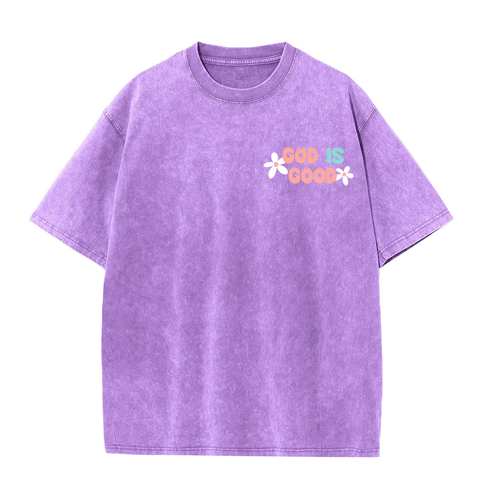 Christianartworkshop God Is Good Even When Life Isn't Unisex Washed T-Shirt - image 2