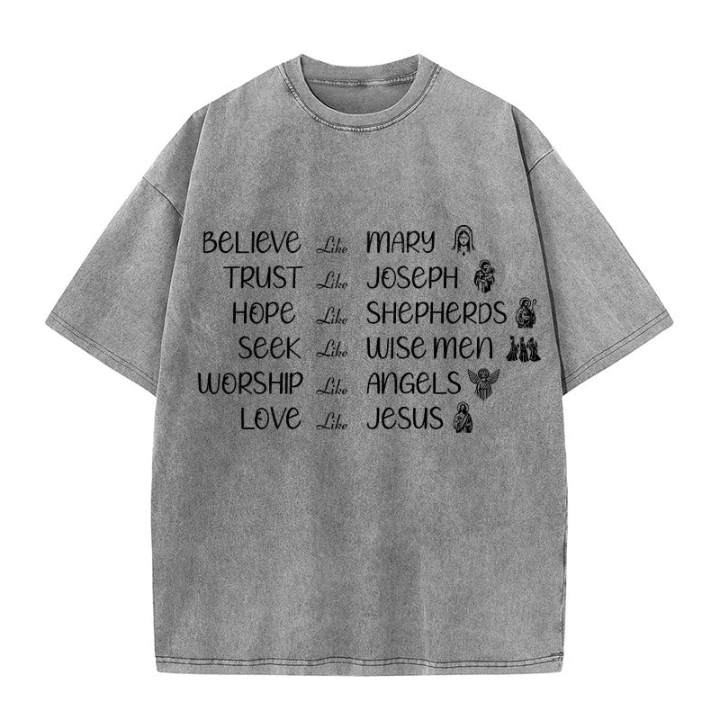 Christianartworkshop Bible Heroes Faith Statement Unisex Washed T-Shirt - Grey - 5XL - image 1