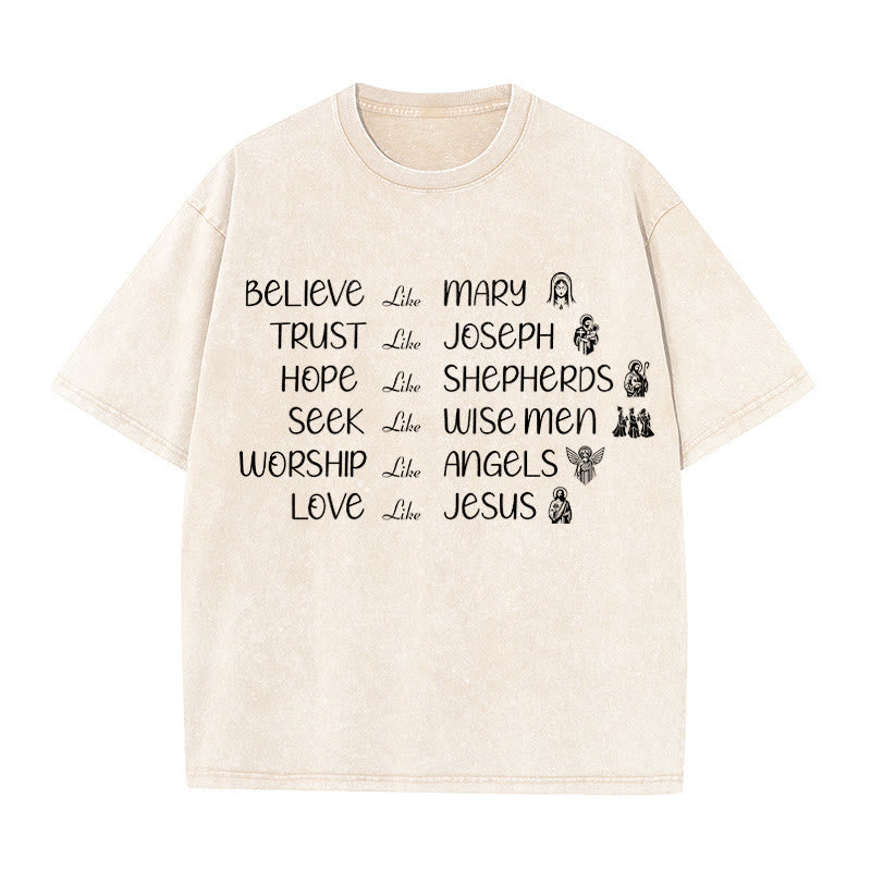 Christianartworkshop Bible Heroes Faith Statement Unisex Washed T-Shirt - Beige - 5XL - image 5