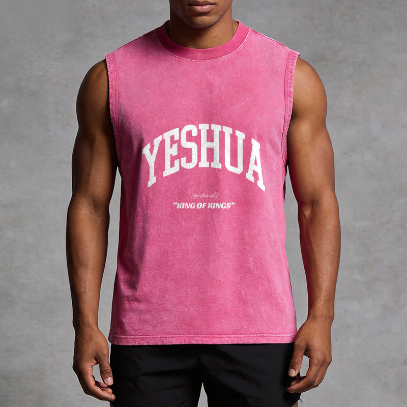 Christianartworkshop Yeshua King Of Kings Unisex Washed Tank Top - image 14